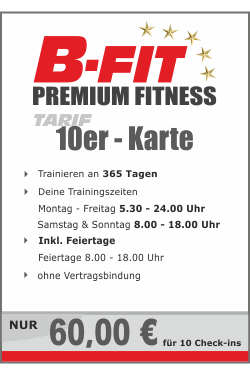 10er Karte - Ohne Vertragsbindung voll flexibel